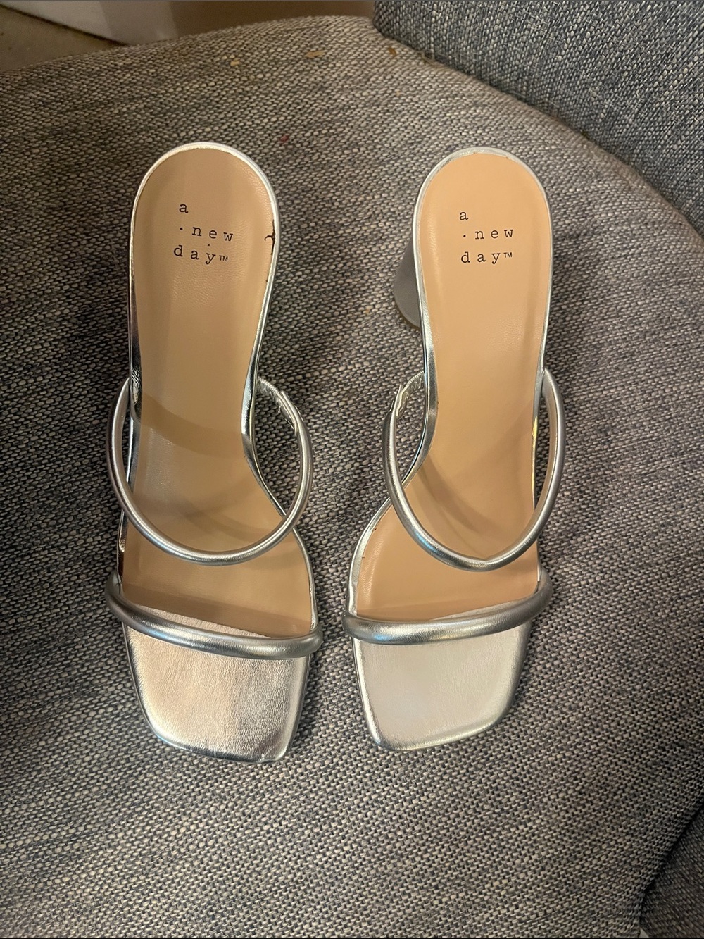 a new day Silver Double-Band Square-Toe Heels